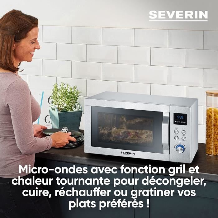 Four À MicroOndes 25 L, 1 950 W, Four MicroOnde Avec Fonction Gril Et Chaleur Tournante