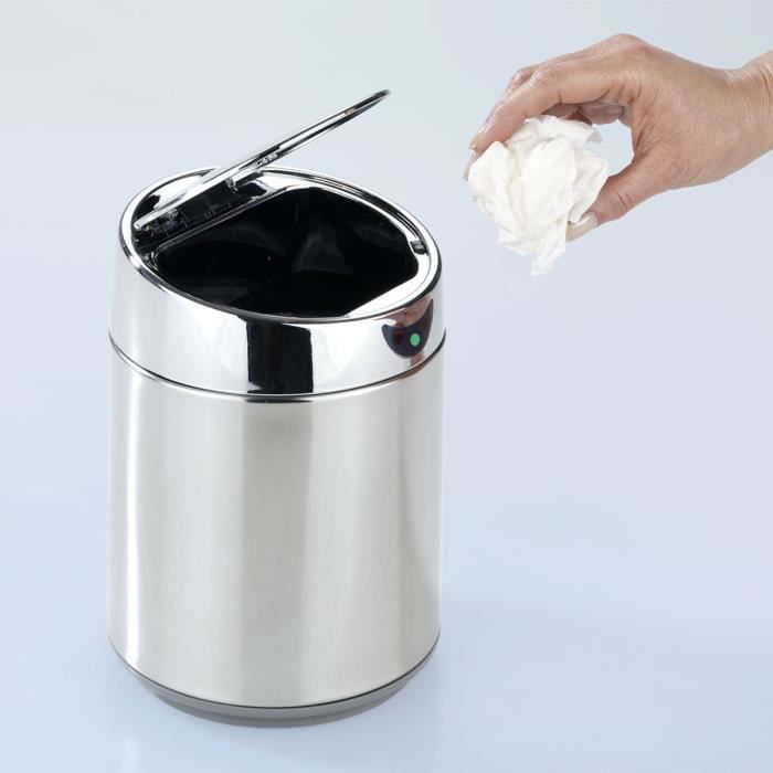 Croselyu Mini Poubelle De Bureau Avec Couvercle – Petit Seau Pour épluchures, Coton, Déchets – Design Blanc