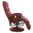 MA -1072Luxueuse - Fauteuil de massage Fauteuil de soins Relaxant Fauteuil relax Confortable  TV Rouge bordeaux Similicuir-3
