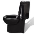 Moderne - WC Cuvette Toilette céramique Noir☆3228-3