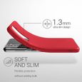 Coque pour Samsung S21 - Souple Silicone Haute Résistance Découpage Précis Rouge-3