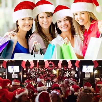 Bonnet de Noel Adulte,Dancepandas 4 Pièces Bonnet Pere Noel Chapeau Noel Chapeau de Père Noël en Peluche pour Femme Homme Décoration de Noël Costume Cosplay