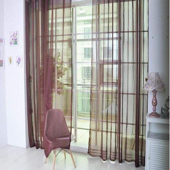 Rideau de porte fenêtre en Tulle de couleur Pure 1 pièce,panneau de drapage,cantonnières transparentes,rideaux de fenêtre pour chambre à coucher 
