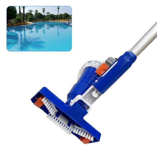 Aspirateur a jet de piscine avec perche a 4 sections en plastique noir nettoyeur sous-marin de