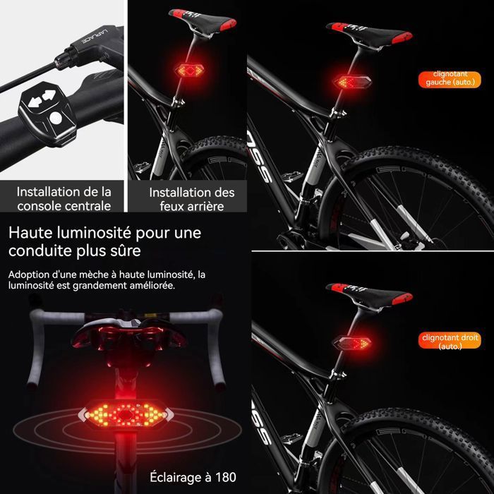 Clignotant Vélo KIFLOW Avec Alarme - Recharge USB - Étanche IP65 - 5 Modes - Télécommande - Ultra Lumineux