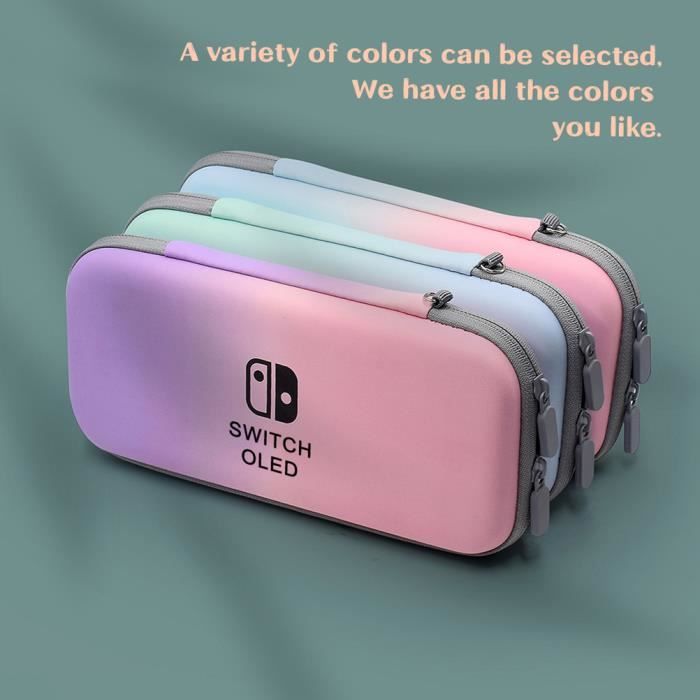Rose bleu-Étui de transport pour Nintendo Switch OLED, nickel é PU, sac de  rangement portable, poudres de voy - Cdiscount Informatique