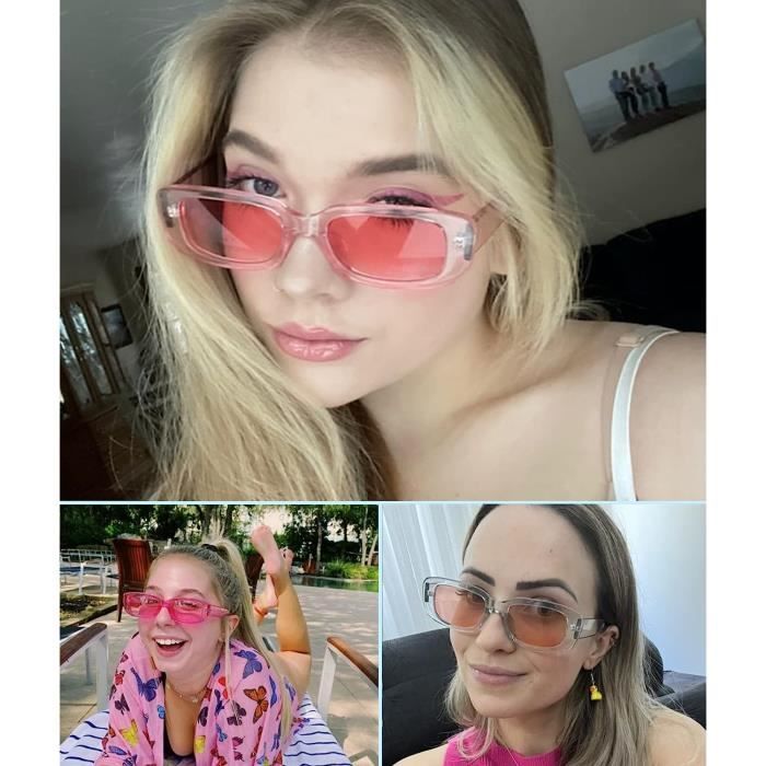 Lunettes De Soleil Rectangulaires Vintage Pour Femmes Hommes Lunette Soiree 90 S Retro Mode Uv 400 Protection Carre Pack De u2790 Achat Vente lunettes de soleil Cdiscount