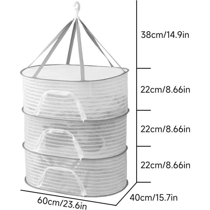 Séchoir à Herbes Pliable 2 étages - Filet De Séchage Pour Intérieur Et Extérieur