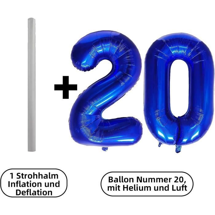 Ballons Mylar Aluminium Anniversaire chiffre 20 ans