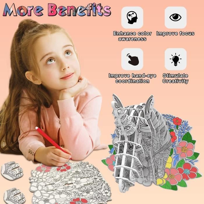 Kit DIY Veilleuse Licorne – Activité Manuelle Fille 3-12 Ans – Avec Guirlande Lumineuse – Déco Chambre Enfant