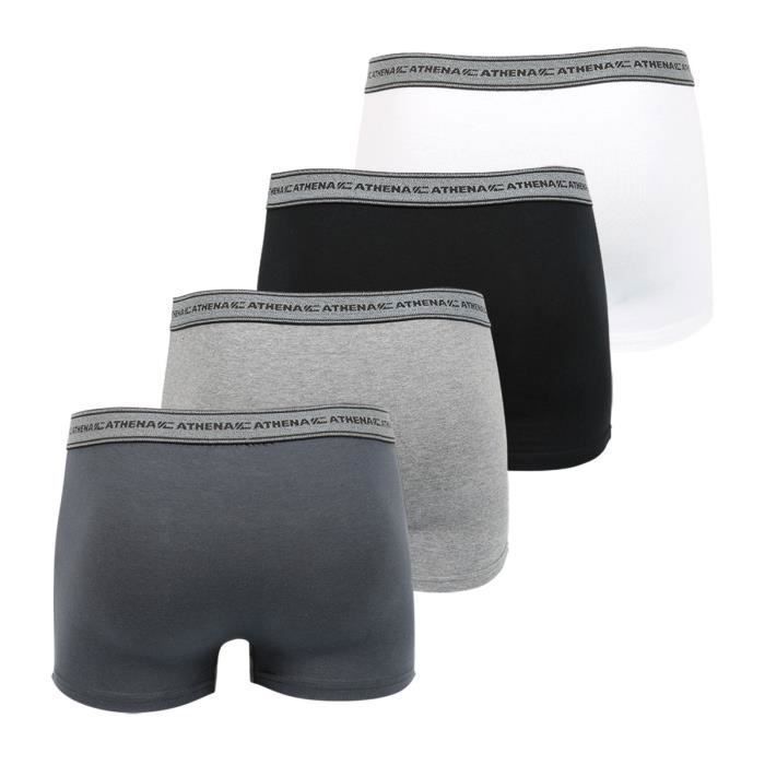 ATHENA Set 4 Boxer Uomo Ecopack - Cotone Elasticizzato Con Fodera Frontale - Certificato Oeko-Tex