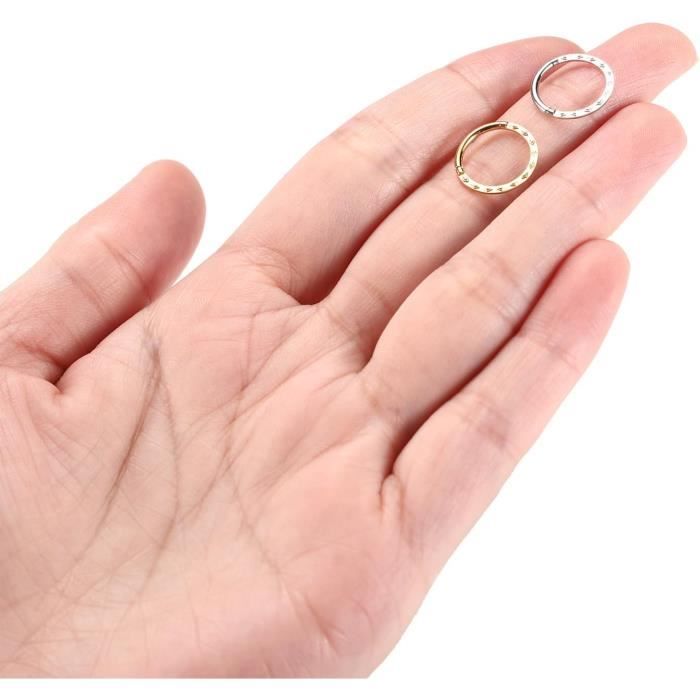 9Pcs 16G Piercing Nez Anneaux Septum Anneau Pour Femme Acier Inoxydable 316L Clicker Anneaux