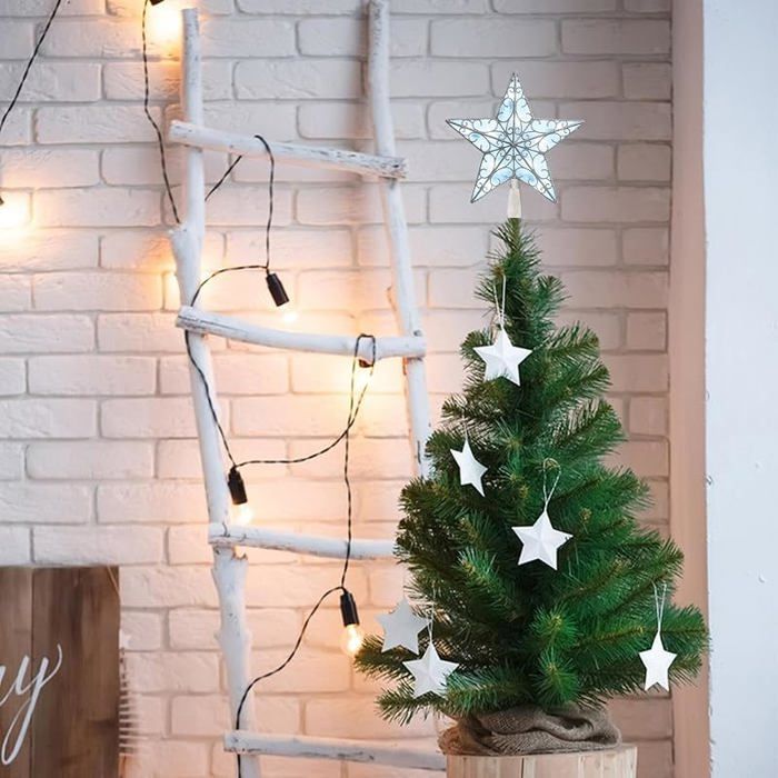 Étoile Lumineuse Vintage Cimier – Fixe Pour Sapin De Noël – Orange