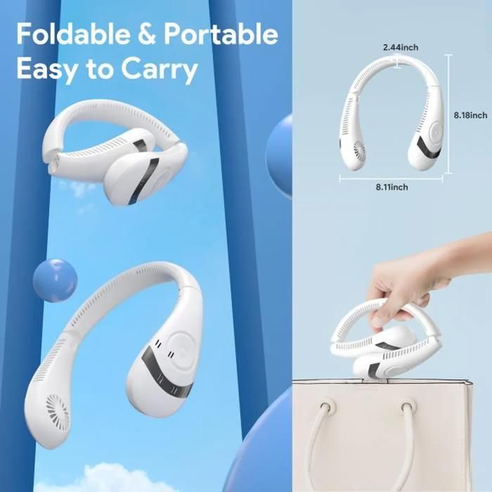 Ventilateur De Cou Portable, Alimenté Par Batterie 3600 MAh, Avec écran Cou 2025 Ventilateur De Cou Portable, Alimenté Par Batterie 3600 MAh, Avec écran Cou 2025