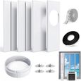Kit de fenêtre universel pour tuyau d'évacuation de climatiseur portable avec raccord – Kit de ventilation AC