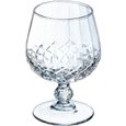 6 verres à Cognac 32cl Longchamp - Cristal d'Arques - Verre ultra transparent au design vintage Cristal Look-0