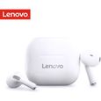 Lenovo LivePods LP40 écouteurs semi-intra-auriculaires Bleutooth 5.0, Casque sans fil de sport avec suppression du bruit Blanc-0