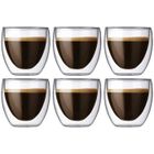 TEMPSA Tasse à café - Originale - Verre - Double paroi - 80ml - Set de 6 pièces