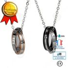 ZENTAVO CONFO® Personnalité en acier inoxydable collier simple créatif double emboîtement collier couple 2 pièces cadeau chaîne de la