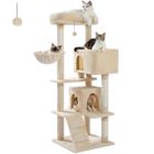 PAWZ Road Arbre à Chat xl Coussin Amovible, Poteau Griffoir, Condo double large pour les gros chats, 143cm Beige