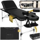 Table de massage - TECTAKE - Table de soin pliante réglable en hauteur 3 zones 61 cm de largeur - Noir