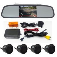 Mini caméra de recul avec moniteur,kit de capteur de stationnement vidéo,écran LCD TFT 4.3 ",barrage,largeur 170- black sensors