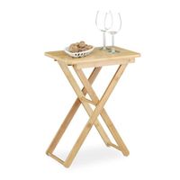 Table d'appoint pliable en bambou - Relaxdays - Rectangle - Marron - Nature