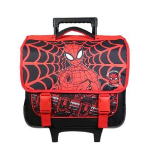 CARTABLE Cartable à roulettes - BAGTROTTER - Spider-Man Noir - Polyester - Enfant