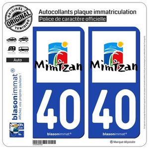 Autocollant Plaque Immatriculation "40 Biscarrosse" - Vinyle Haute Définition, Résistant Aux Intempéries Et Aux Lavages - Fabrication Française - 8