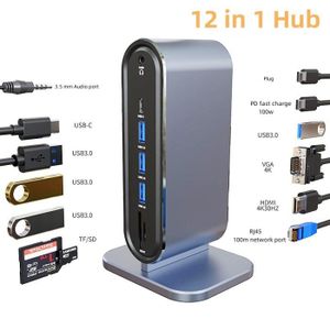 HUB Station d'accueil USB C 12 en 1 - Hub USB C pour o