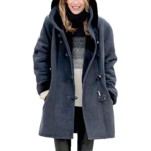 MANTEAU - CABAN Femme Manteau d'affaires Mi-longue Manteau à Capuc