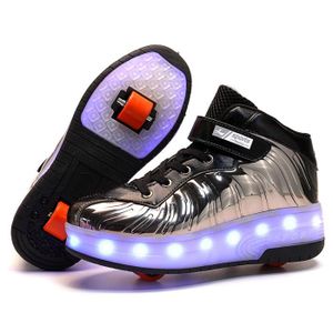 BASKET Mode Baskets Enfants LED lumières Chaussures à Roulettes Garçons Filles Sneakers Avec Roues Automatique De Patinage