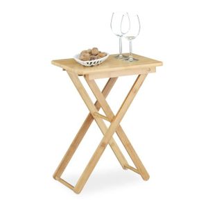 TABLE D'APPOINT Relaxdays Table d'appoint pliable bambou table de 