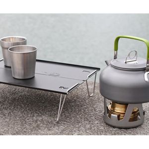 RÉCHAUD SURENHAP Mini cuisinière à esprit en cuivre Mini réchaud de Camping Portable en cuivre, avec support en sport vaisselle gris