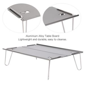TABLE DE CAMPING Table pliante de camping Table pliable ultralégère en alliage d'aluminium - Gris -SURENHAP