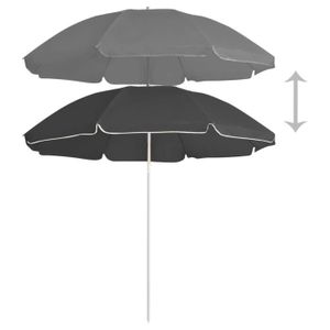 PARASOL Parasol d'extérieur avec mât en acier Anthracite 180 cm YIN2