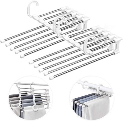 Cintre Pantalon - ZGEER - Lot de 2 - Acier Inoxydable - Gain de Place - Durable - Maison