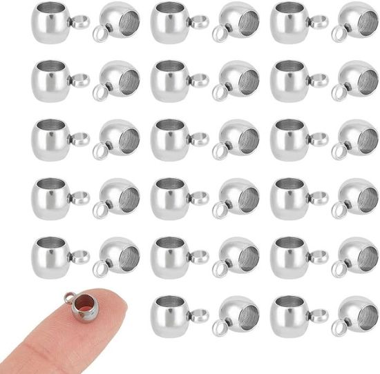 Lot De 10 Bélières Doré En Acier Inoxydable 7mm Pour Création De Bijoux