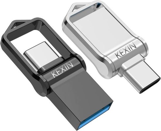 Mini Clé Usb C 64Go 3.0 Otg, Lot De 2 Clef Usb 64 Go Usb 3.0 En Métal ...