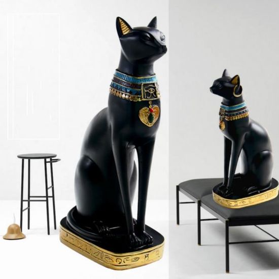 Ancient Egyptien Bastet Déesse Dieu Cat Pharaoh Figurine Statue Vintage Home Desk Decor Ornement Cadeau