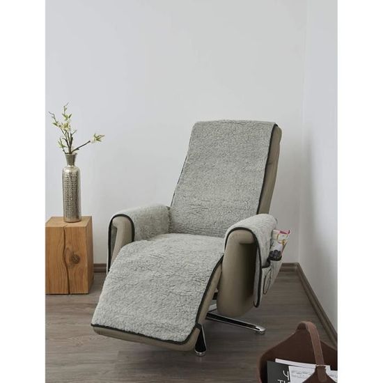 Plaid Pour Fauteuil En Laine Vierge - Protection Complète Avec Poches Latérales, élastique - Thermorégulateur, Lavable Machine - Fabriqué En Allemagne