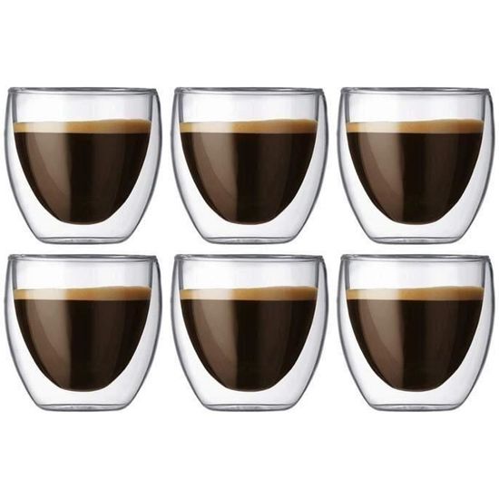 Coffret de 8 Tasse à café/Expresso/Espresso en Verre4X80ml,4X250ml. Set/ Tasses à café Double paroi, Tasse Expresso Originale. - Cdiscount Maison