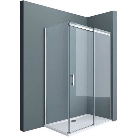 Cabine de douche transparent 90x120 paroi de douche avec porte coulissante pare douche rectangulaire en angle 90x120x195cm entr 579