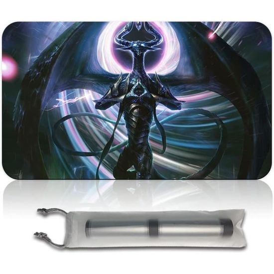 Tapis De Jeu MTG 61 X 35,6 Cm – Ange Foncé, Surface Douce, Base Antidérapante, Imperméable, Sac De Transport Inclus, Pour Magic, Pokémon, YGO