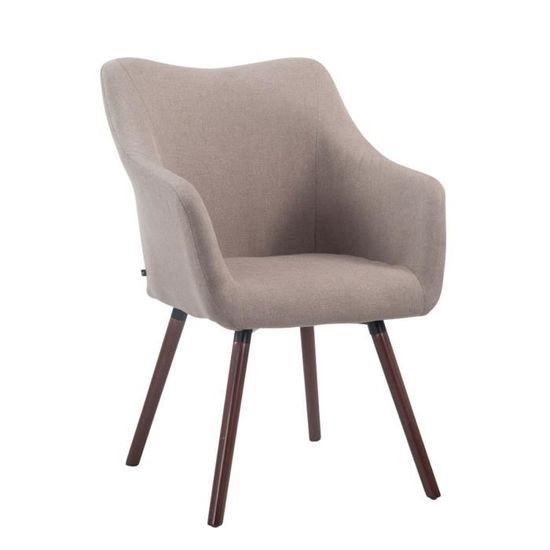 Chaise Salle à Manger McCoy V2 - Tissu Gris, Piètement Bois Naturel - 160kg Charge - Scandinave