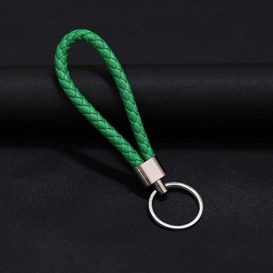 Lot De 3 étuis Clé Voiture En Cuir PU - 11,5x7,5 Cm, Extensible - Couleurs Vert Armée, Orange, Noir - Anneau Métal Inclus