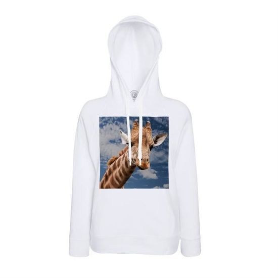 Sweat  Capuche Tete de Girafe Afrique Savane Ciel Bleu Animal Sauvage ...