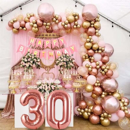 Décoration De Gâteau, Pour 18ème Anniversaire, Filles, 24 Paillettes, Or Rose, Motif « Happy 18th Birthday