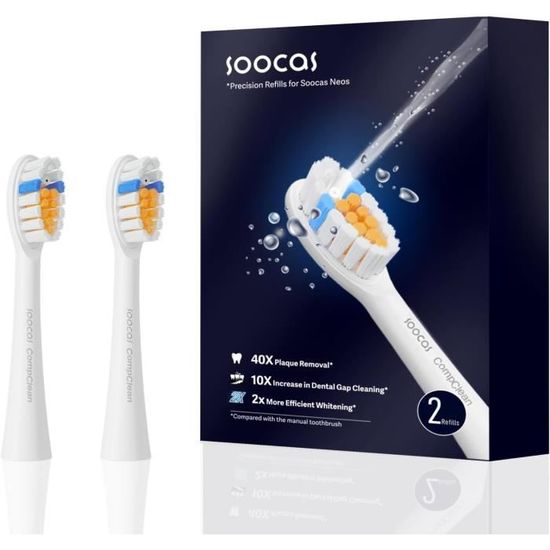 ovimar Brosse de rechange Lindoya - Lot de 1 manche et 2 têtes de brosse - Noir - Manche