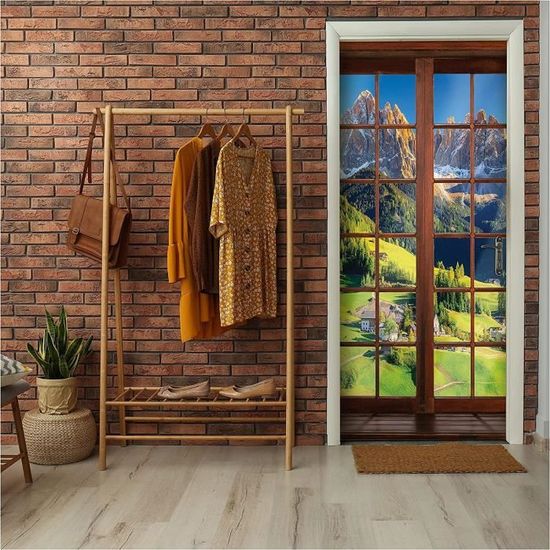 2pcs Autocollants De Porte 47.5x215cm,YSTP PVC Imperméable Amovible